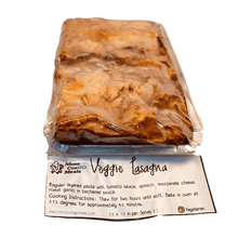 Load image into Gallery viewer, Veggie lasagna made with layered pasta, tomato sauce, mozzarella cheese, roast garlic in Bechamel sauce.