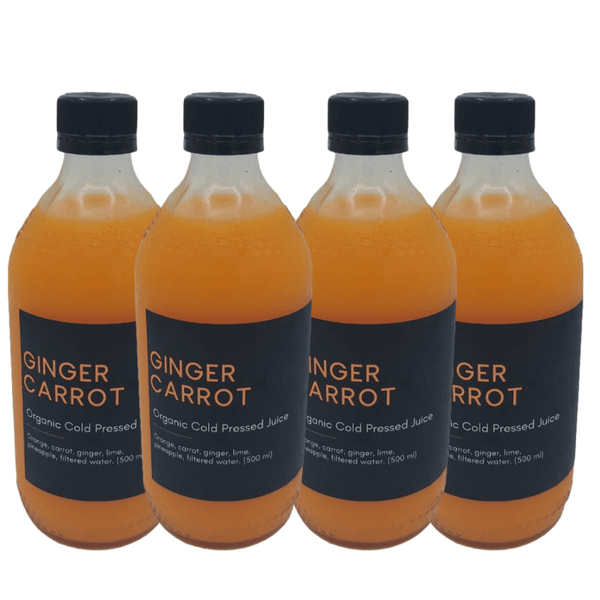 Mono ConGO JUICES 4 - 500ML BOTTLES Cold Pressed Ginger Carrot Juice